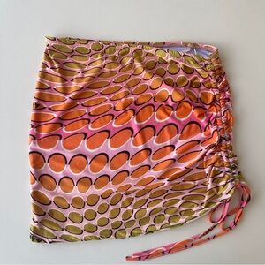 O-Mighty Gathered Mini Skirt Bubble Pattern Size Medium